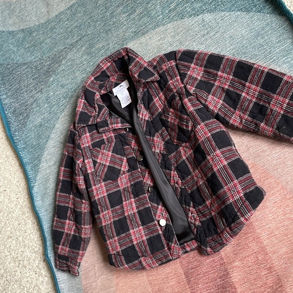 Tommy Bahama Red and Black Plaid Shacket Boy - Picture 2 of 7